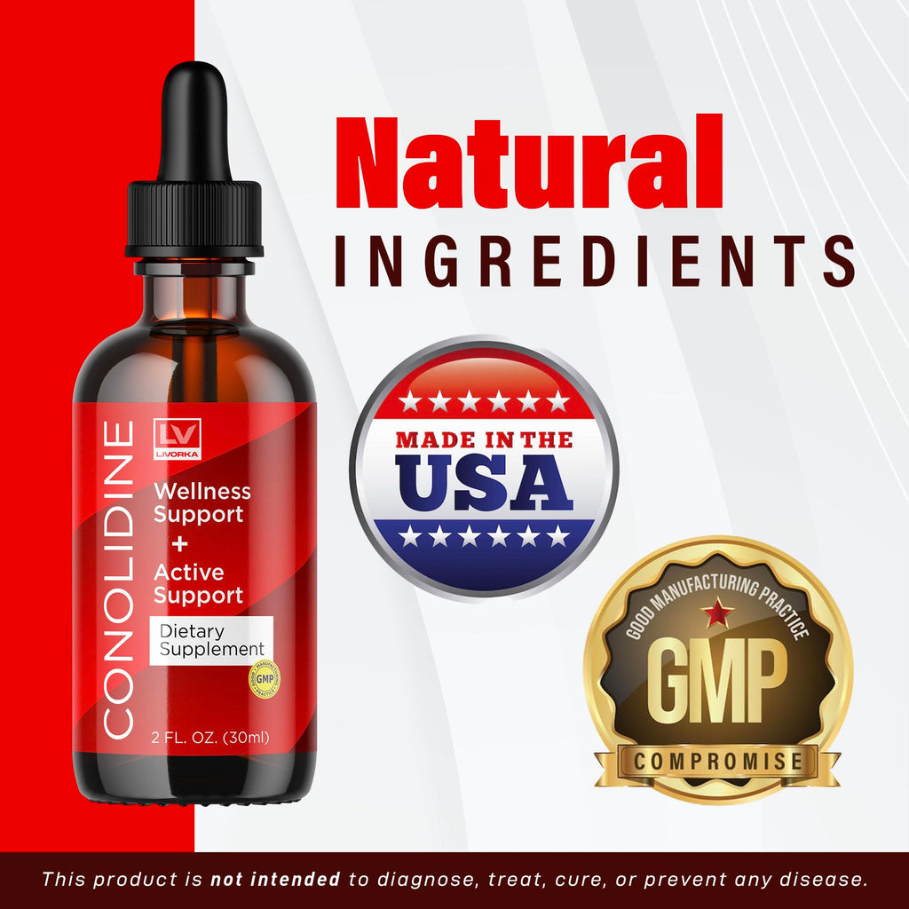LIVORKA (5 Pack Conolidine Drops, Conolidine, Conolidine Liquid, Conolidine Natural, Conolidine Natural Relief Drops, Conolidine