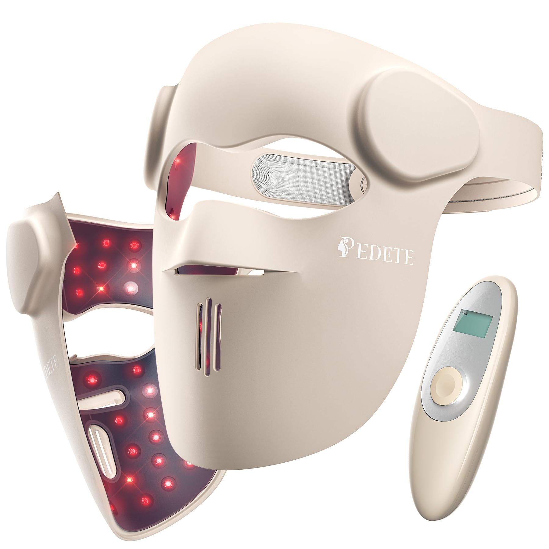 Red Light Therapy for Face, 9 Modes Wireless Face Mask Light Therapy, 850nm Infrared & Red Light Masks, 2500mAh Rechargeable, 3D