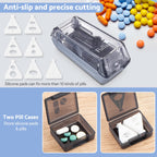 Fullicon Pill Cutter for Small or Large Pills, Pill Splitter with V-Shape Holder, Medicine Slicer with Sharp Blade,Tablet Splitt