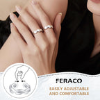 Feraco 2 PCS Copper Magnetic Rings for Women,99.99% Pure Copper Thumb Ring with Magnets