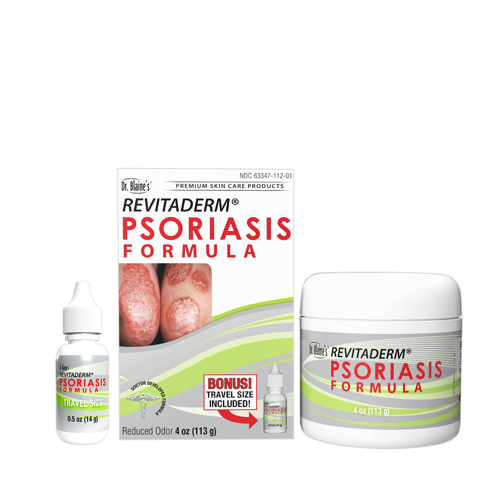 Dr. Blaines REVITADERM Psoriasis Formula - Soothing Topical Cream with Coal Tar, Tea Tree Oil and Lavender Oil for Itching, Flak