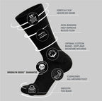 Big and Tall Diabetic Cotton Neuropathy Crew Socks, King Size Mens Athletic Crew Socks (13-16, Black/Gray/White) - 3 pairs