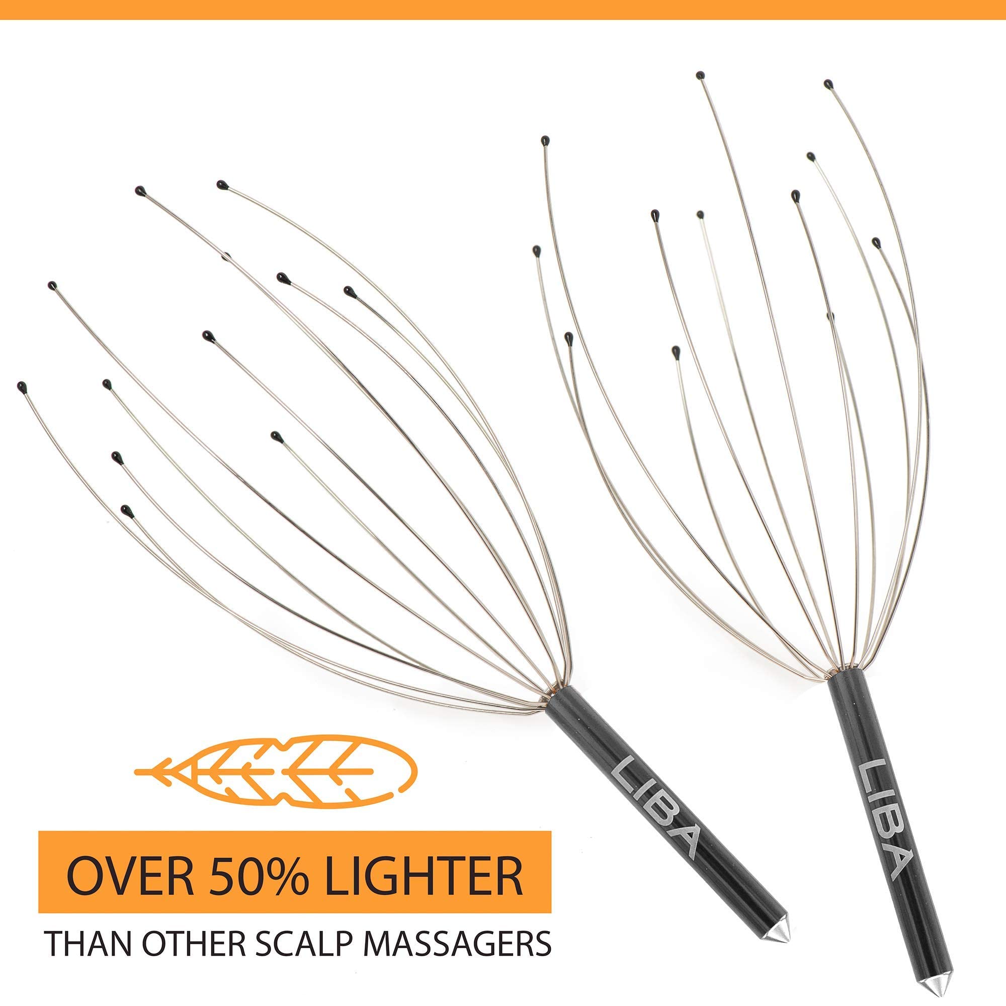 LiBa Scalp Massager Tool (2-Pack) for a Rejuvenating Head Hair Scratcher Massage No Painful Scratches, Tangling, or Hair Pulling