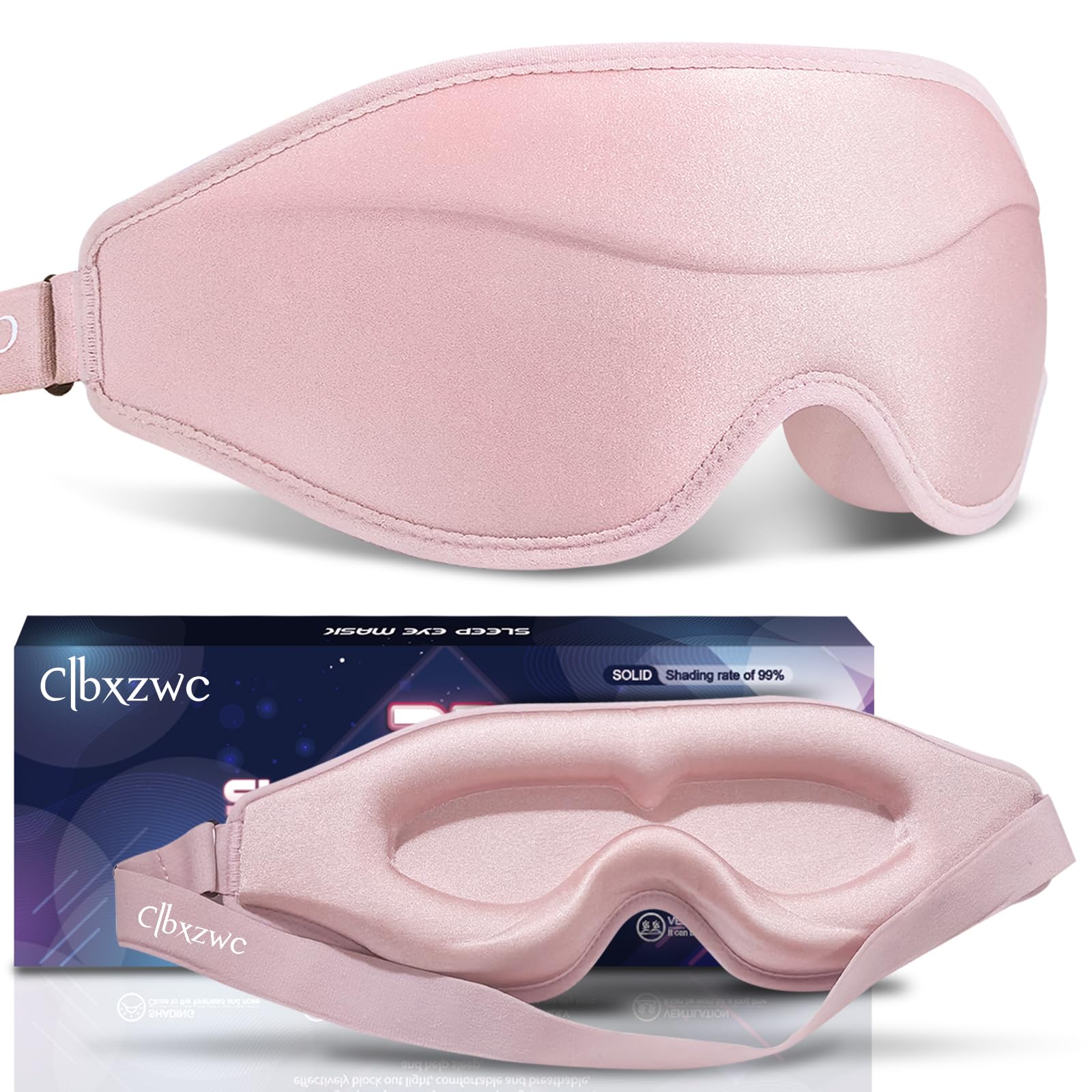 Clbxzwc 3D Advanced Eye Mask for Sleeping,Ultra Delicate Soft Skin Friendly Eye mask,100% Blackout Sleep Eye Mask for Sleep, Eye