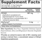 NusaPure Shilajit 667mg per Serving, 180 Veggie Caps, Non-GMO, Gluten Free, Bioperine