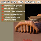 Moreinday Wooden Massage Comb, Wooden Scalp Massager, Scalp Gua Sha for Stress Relax, Loc Comb for Sisterlocks - Green Sandalwoo