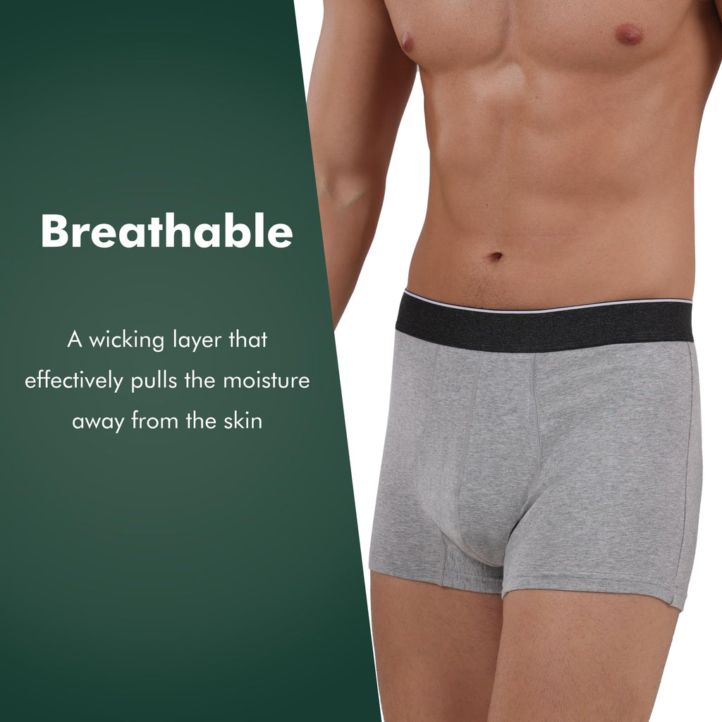 AIRCUTE Men Urinary Incontinence Underwear Washable Absorbency Soft Bladder Leak Proof Boxer Briefs 1 Pack (3X-Large,Gray)