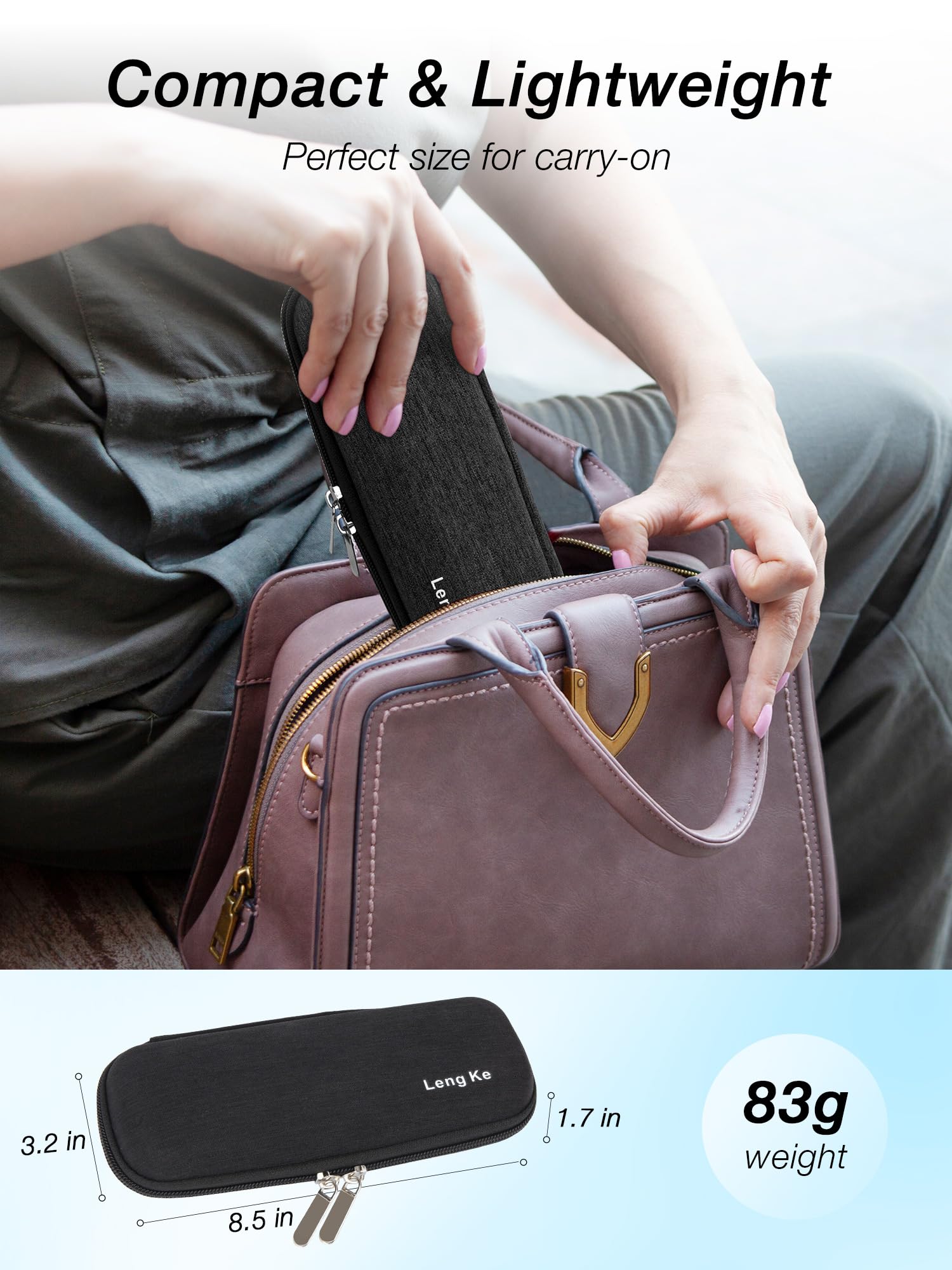 LengKe Insulin Cooler Travel Case - Upgraded EVA Insulin Travel Case with 2 TSA Approved Ice Packs, Portable Insulated Medicine