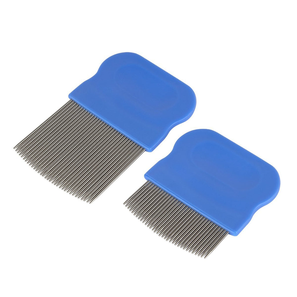 Ezy Dose Kids Lice and Eggs Comb | Hair Care for Baby, Toddler, Adult | Stainless Steel Pin Teeth | Pack of 2 (Short/Long)
