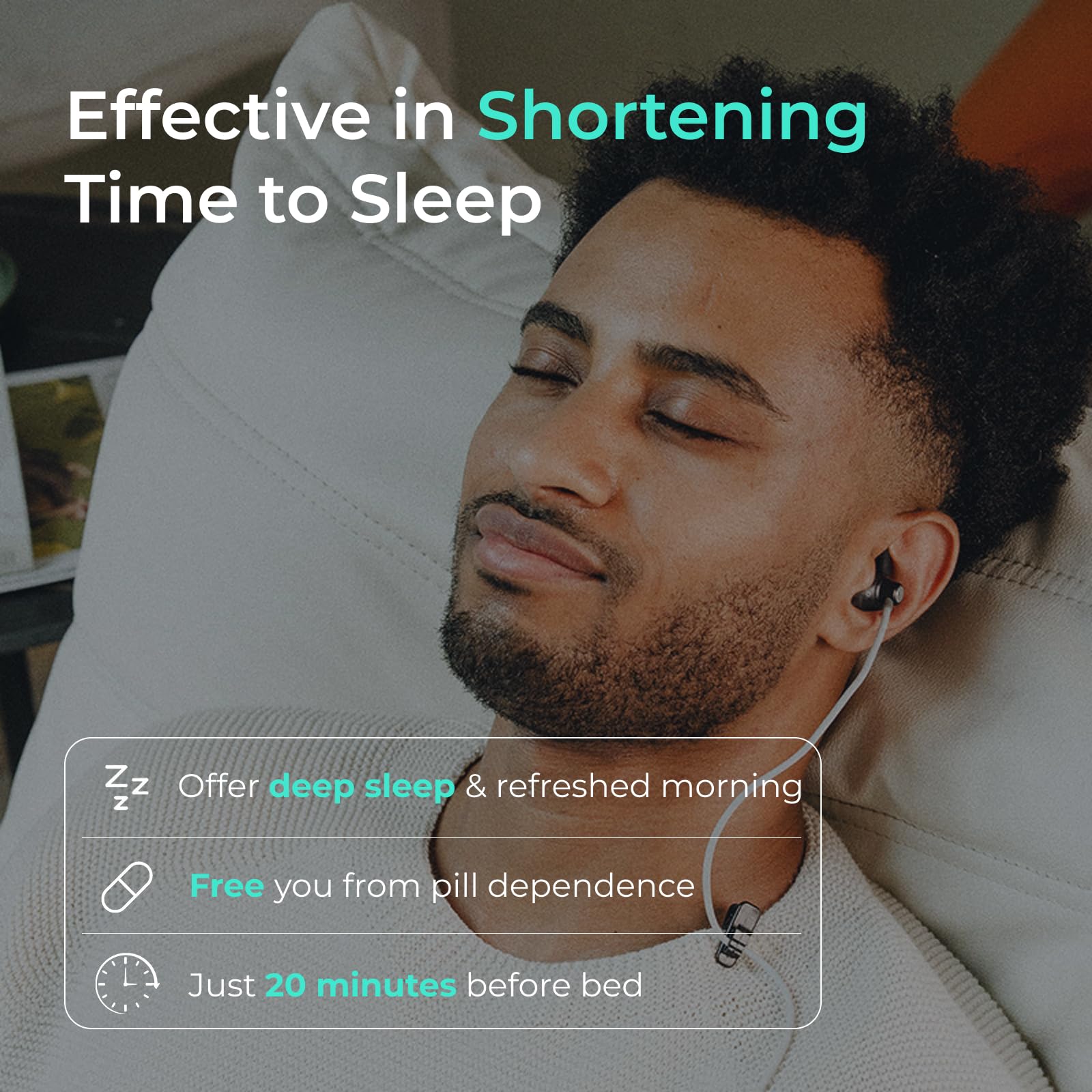 Zenowell Luna for Better Sleep, Patented Relaxation Technology Device with Earpiece, Stress, Anxiety Relief, Improve Digestion,