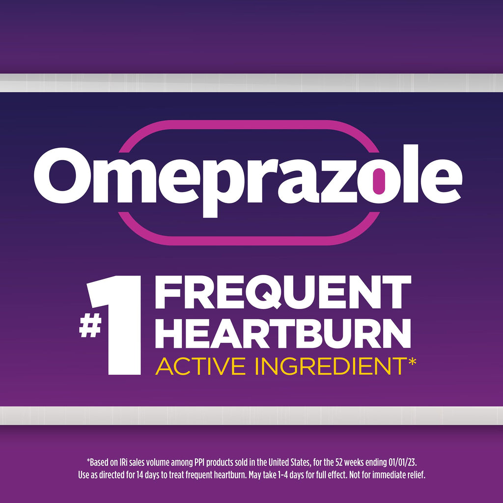 GoodSense Omeprazole Delayed Release Coated Tablets 20 mg, Cool Mint, Treats Frequent Heartburn, Acid Reducer, Heartburn Medicin