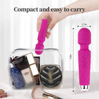 Vibrating Shoulder Muscle Massager, USB Rechargeable, Waterproof, 20 Speeds, 8 Vibration Modes, Mini, Travel Size (Pink)
