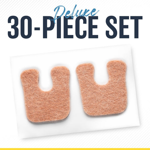 Mars Wellness U-Shaped Callus Pads for Feet, 1/4'' Thick, Flesh Colored, Pack of 30 with Adhesive Backing - Callus Remover for F