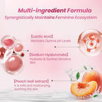 FuYanJie Peach Leaf Feminine Wash For intimate area Hygiene and Itchy, pH Balanced Body Wash with Lactic Acid For Sensitive Skin