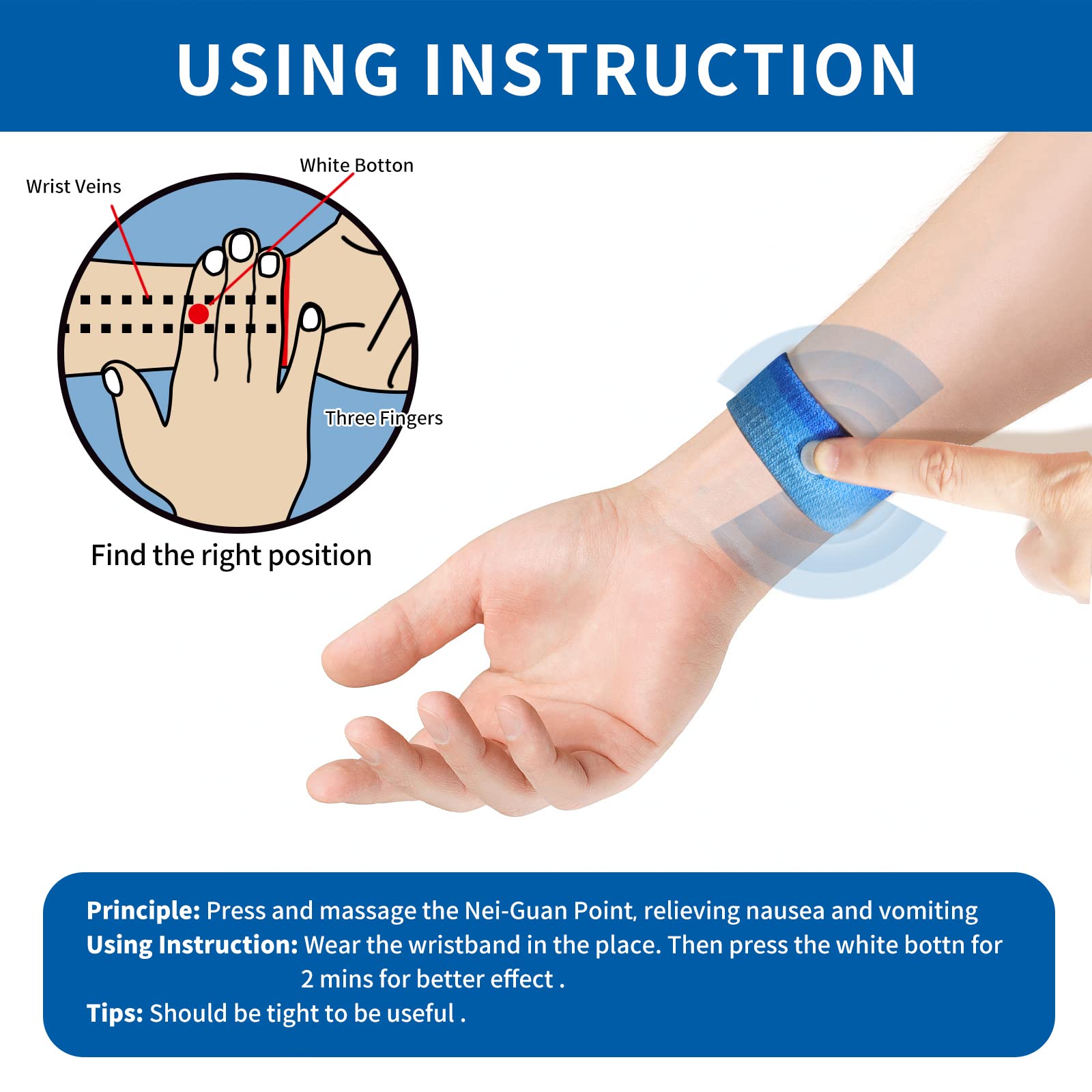 HIONXMGA Motion Sickness Bands/Acupressure Nausea Wristband for Nausea,Sea Sickness Wristbands for Natural Relief of Morning Sic