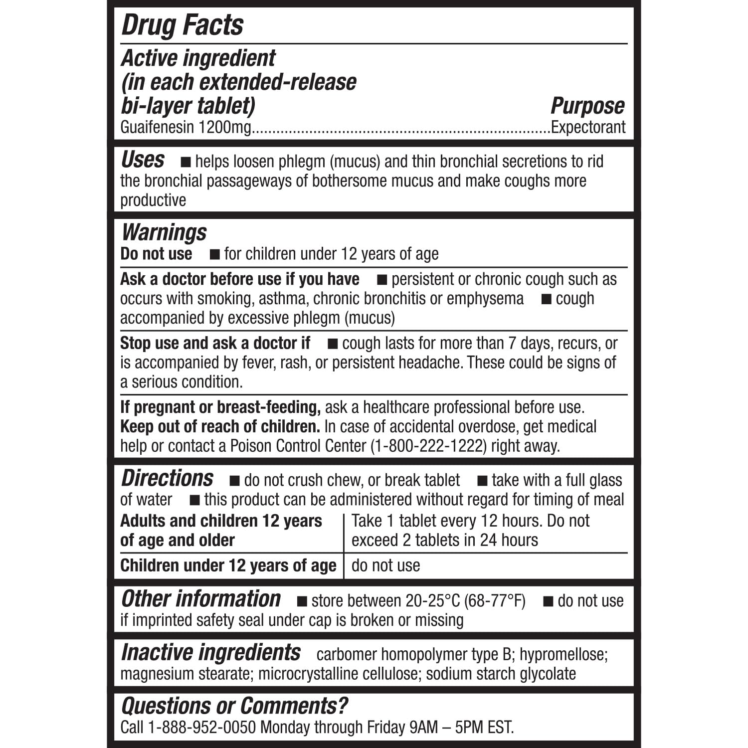 HealthA2Z Mucus Relief | Guaifenesin 1200 mg | 50 Tablets | Maximum Strength | 12 Hour | Expectorant | Relieves Chest Congestion