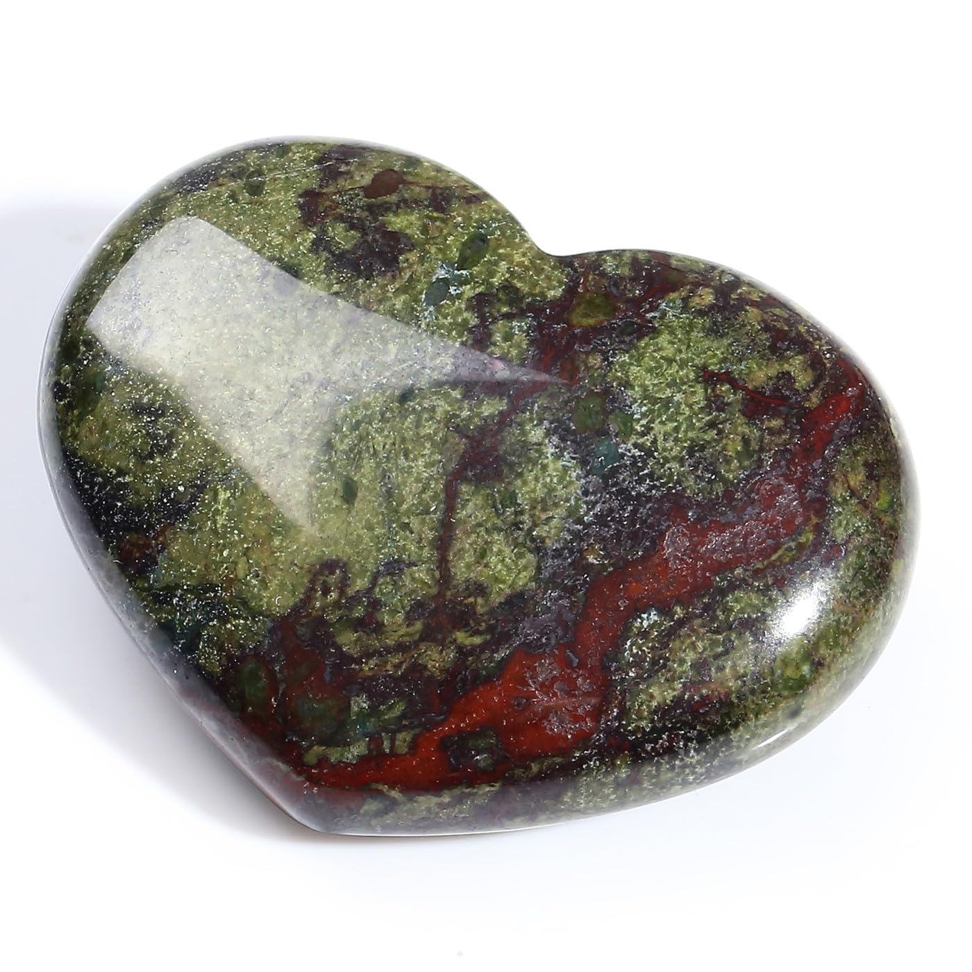 MAIBAOTA 45 mm Bloodstone Crystals Stones Heart Love Crystal Valentines Gifts for Herfriend Wife Palm Stone Reiki Crystal Gemsto