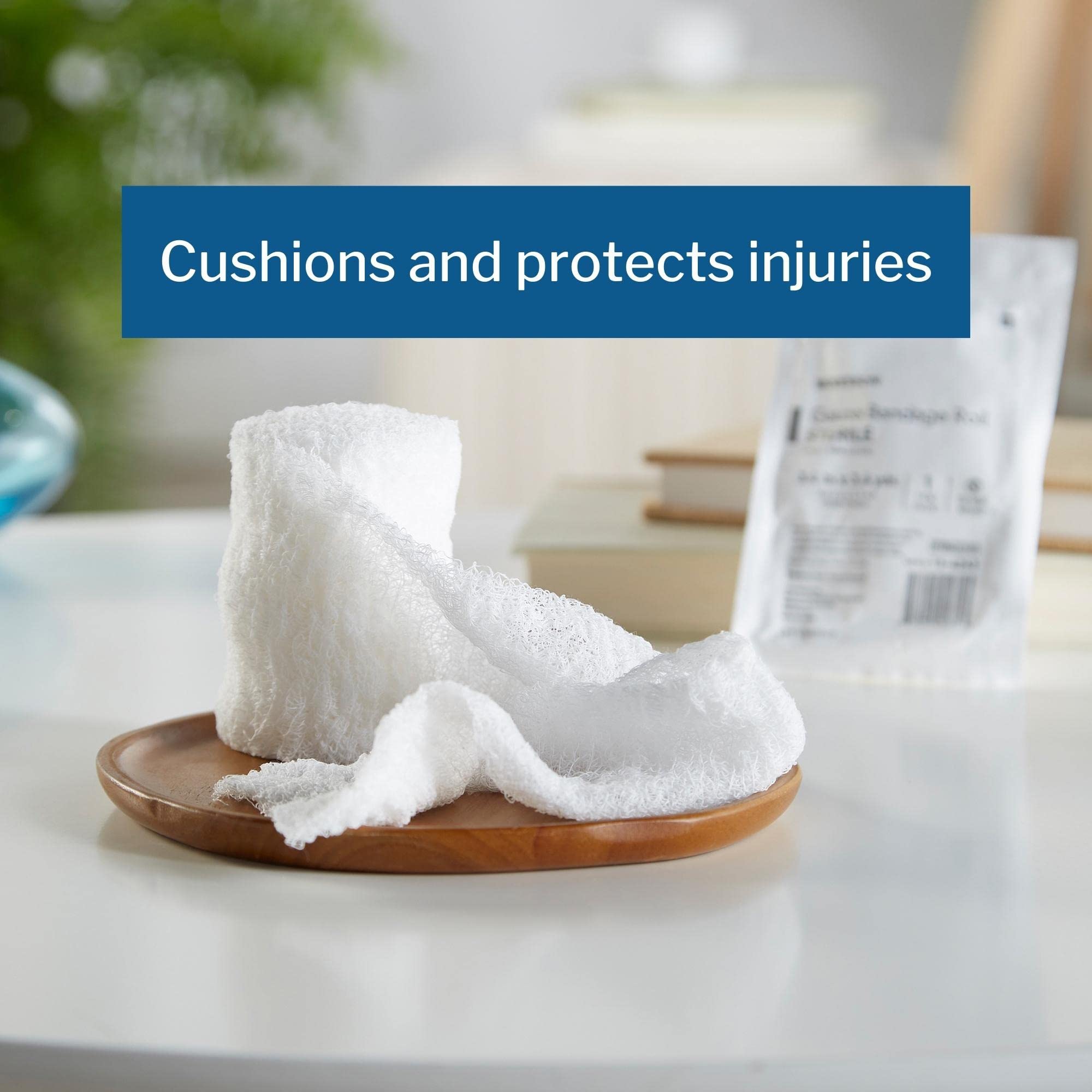 McKesson Gauze Bandage Rolls, Sterile, 6-Ply, 100% Cotton, 3 2/5 in x 3 3/5 in, 96 Count