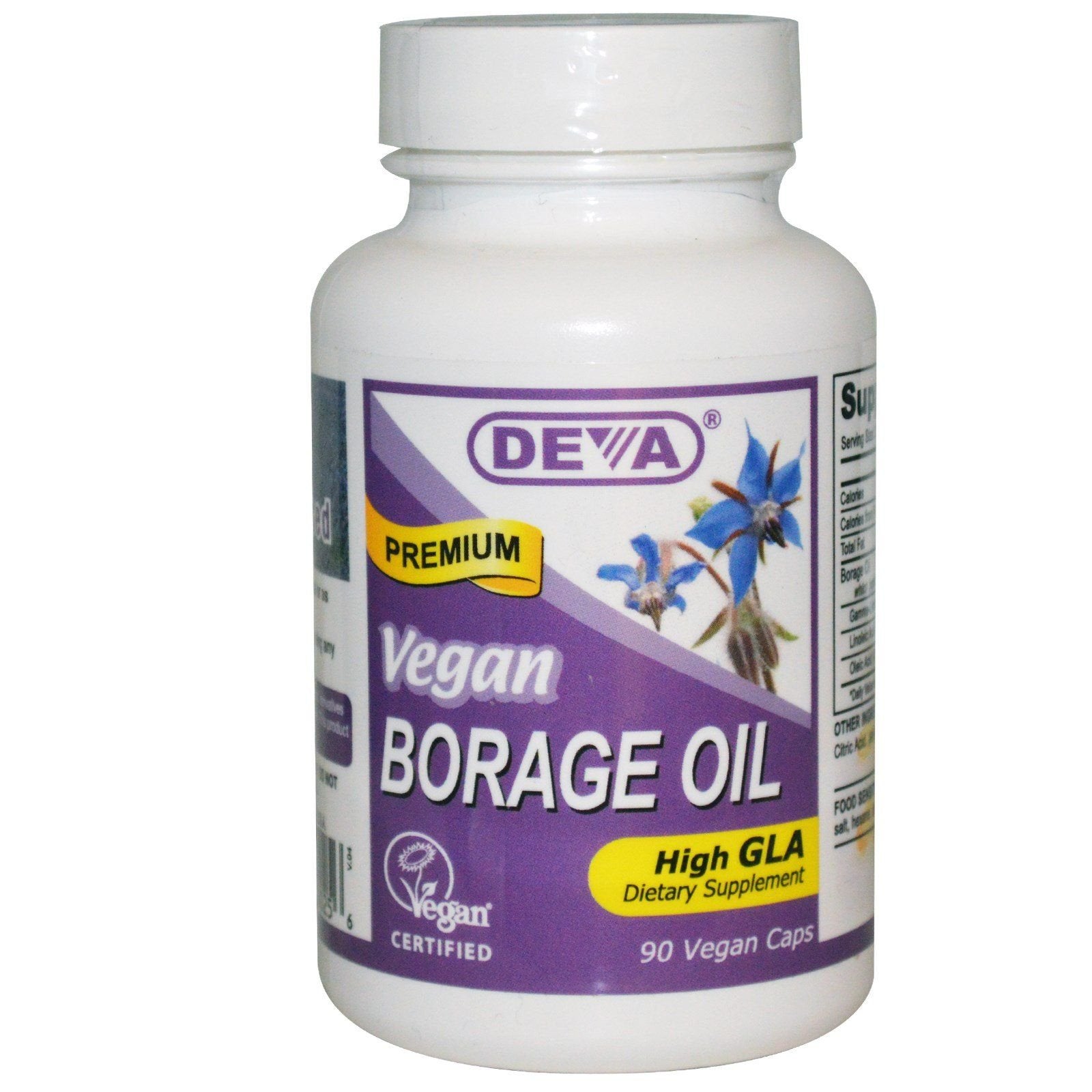 Deva Vegan Vitamins Borage Oil 500Mg Vegan 90 Vcap