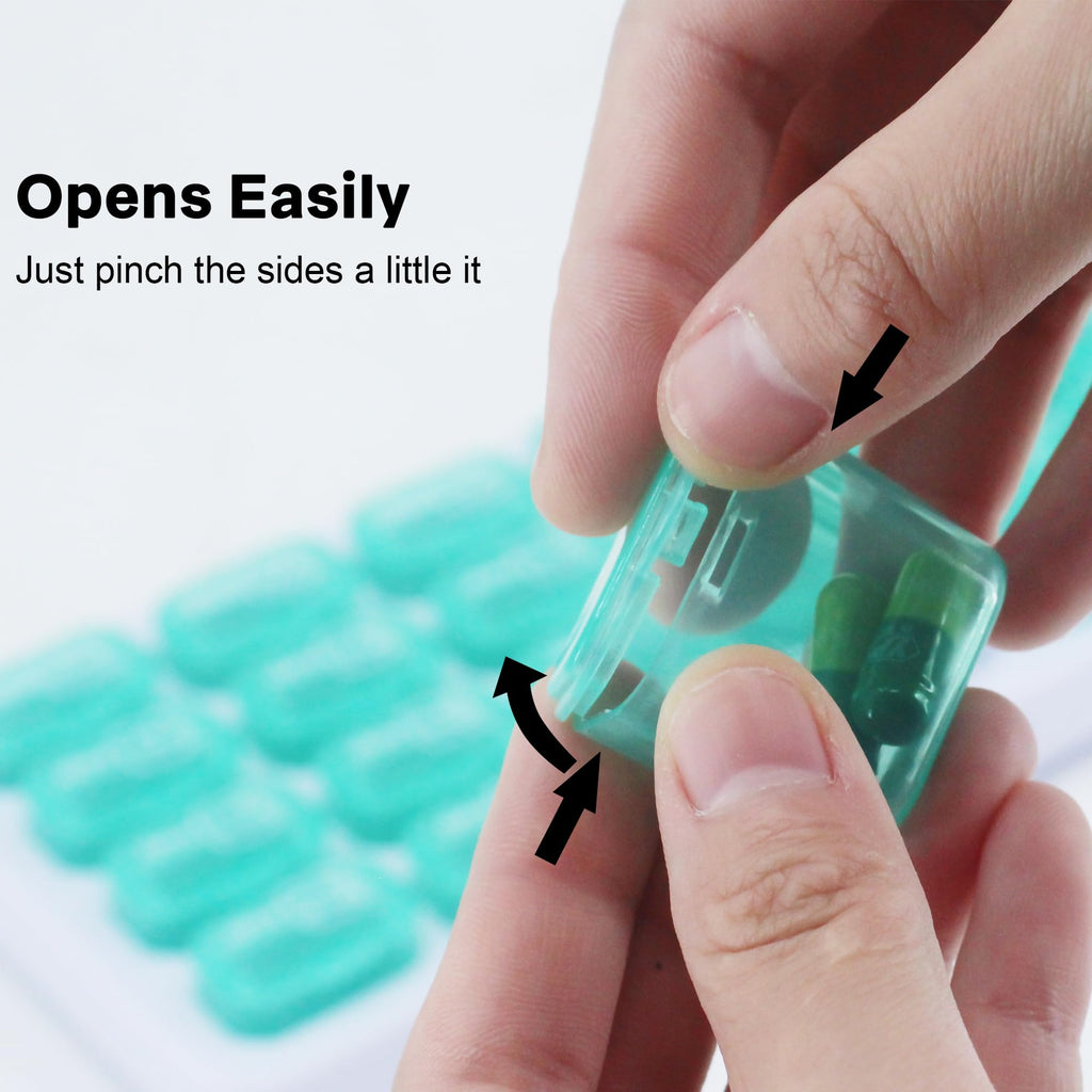 UHZBTEC Monthly 31 compartments Pill Organizer Day Pill Organizer for Medicine Vitamin Holder Container (Green)