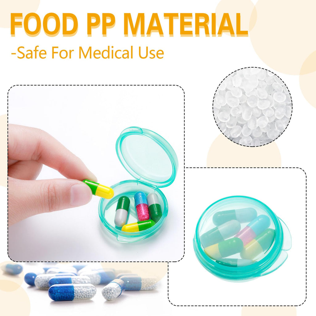 Patelai 6 Packs Small Pill Organizer Box, Travel Pill Container Portable Daily Mini Medicine Case Holder for Pocket Purse Briefc