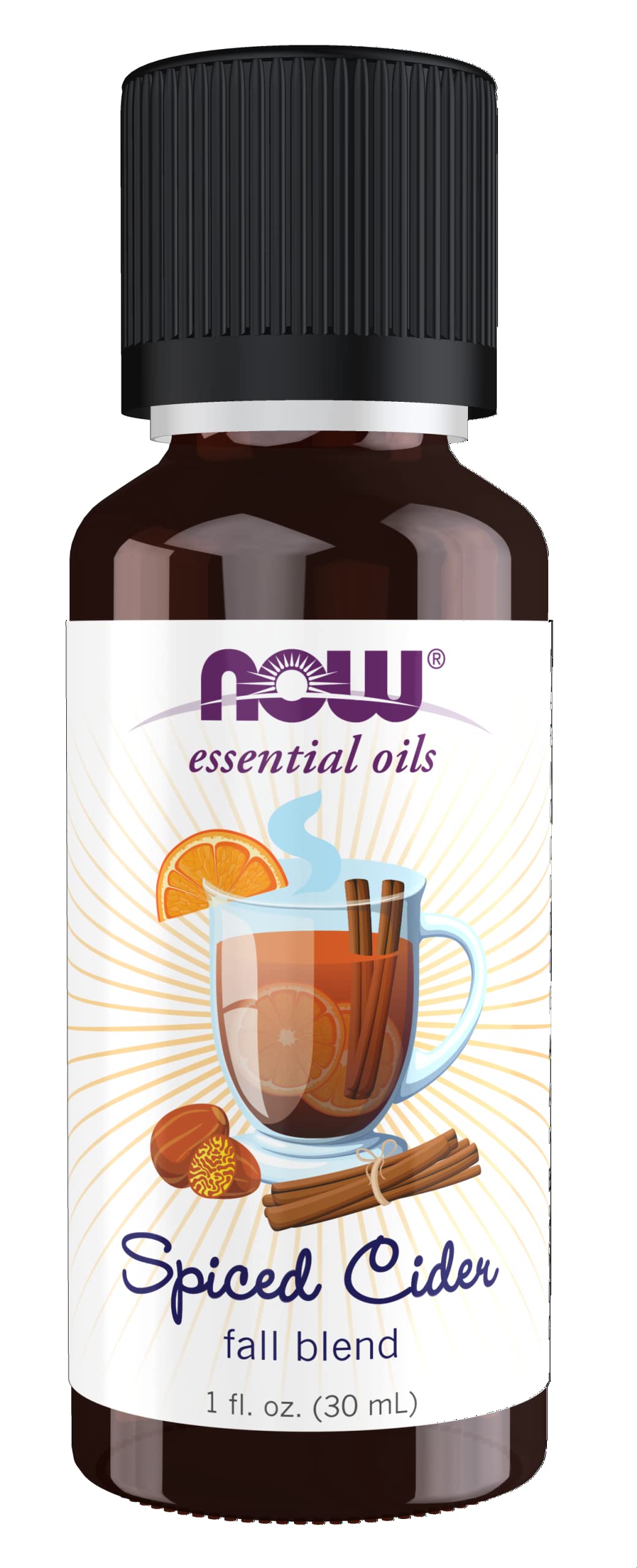 NOW Foods Essential Oils, Spiced Cider Oil Blend, Citrus Spice Scent With Warm and Comforting Attributes, 1-Ounce
