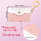 Tondiamo 2 Pack Birth Control Pill Case Sleeve Packet PU Leather Wallet Pill Holder 4.33 x 3 Inch Birth Control Pouch with Key R
