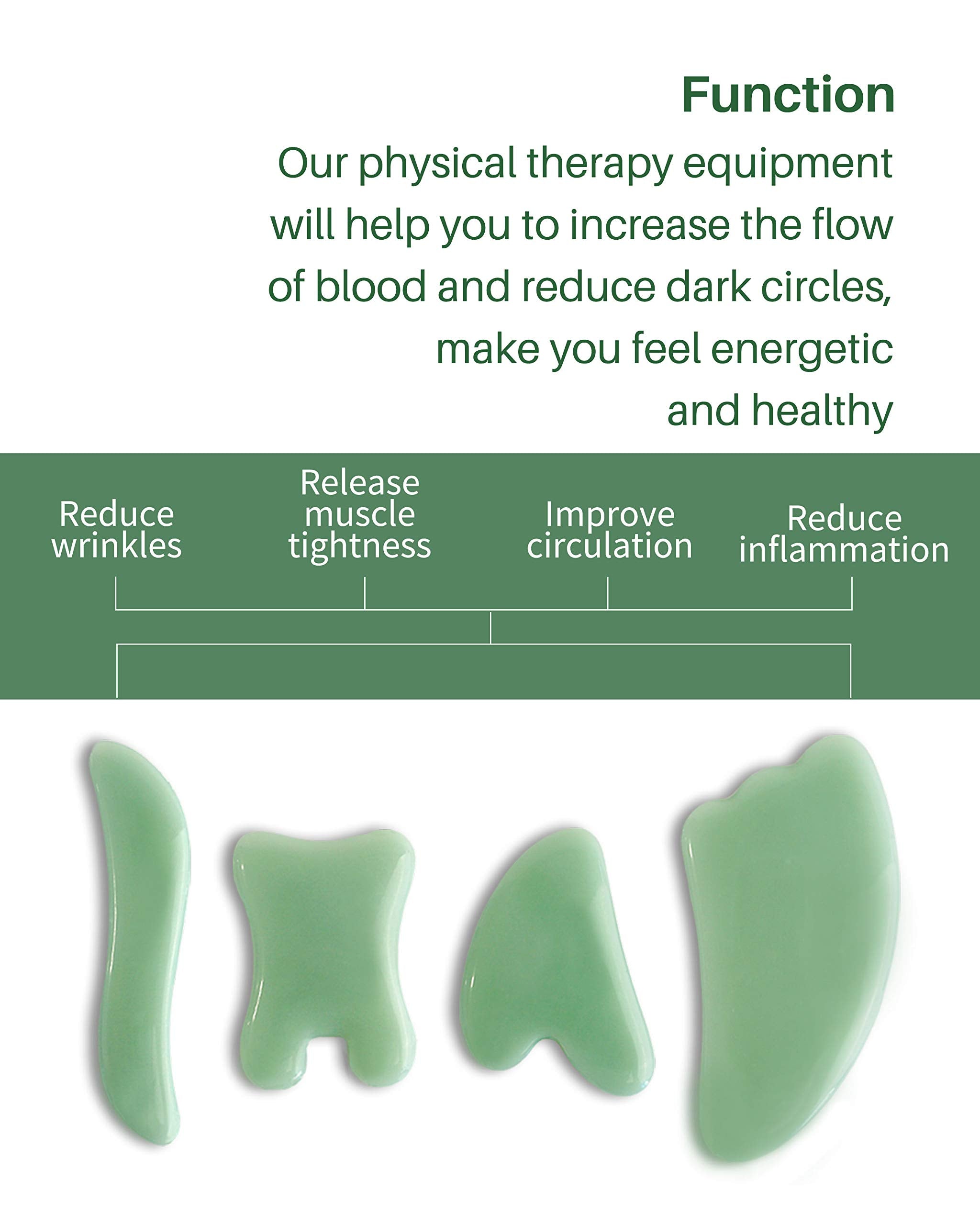 MoHern Gua Sha Massage Tools, 4 Pcs Multi-Shaped Gua Sha Tools for Face & Body