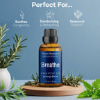 Breathe Essential Oil Blend 30 ml - Breath Sinus Relief with Menthol Oils - for Humidifiers, Diffusers, and Aromatherapy - Nexon