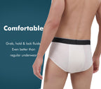 AIRCUTE Men Urinary Incontinence Underwear Washable Super Absorbency Briefs for Bladder Leak 160 ML 3 Pack (3 White, Medium)