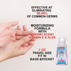 SIPA Bulk Cherry Scent Hand Sanitizer Travel Size Bundle 1 oz, Cap Bottle, Protect Against Germs with Vitamin E Formula, with 2