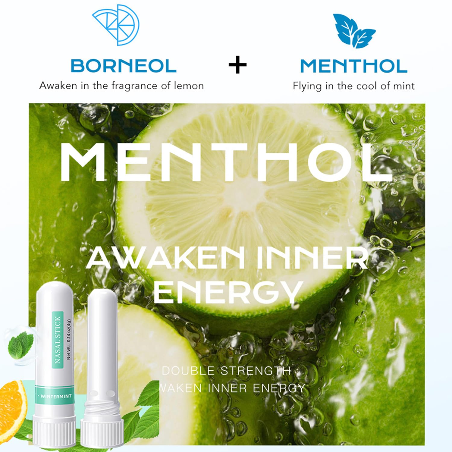 affeeco Nasal Stick Boost Energy Set, Nose Inhaler Stick,Nasal (Set of 4)