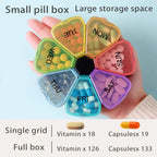7 Day Pill Case for Medication, Vitamins, Fish Oils, Supplements, Travel Pill Box (Black)