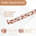 Jecanori Copper Magnetic Bracelets for Women,Adjustable 99.9% Solid Copper Bracelets,Valentine's Day Gifts Magnetic Jewelry with