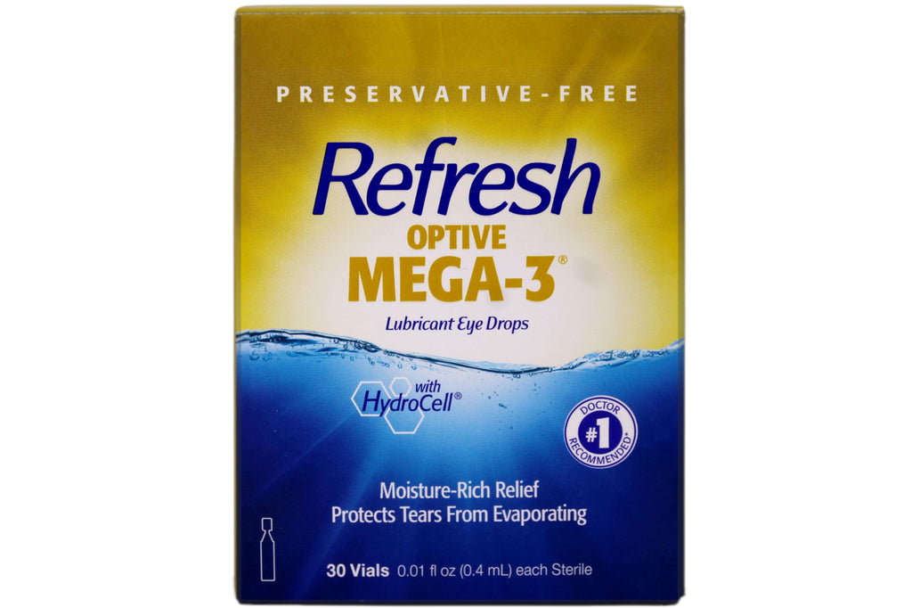 Refresh Optive Mega-3 Lubricant Eye Drops, 30 Single-Use (Pack of 2)