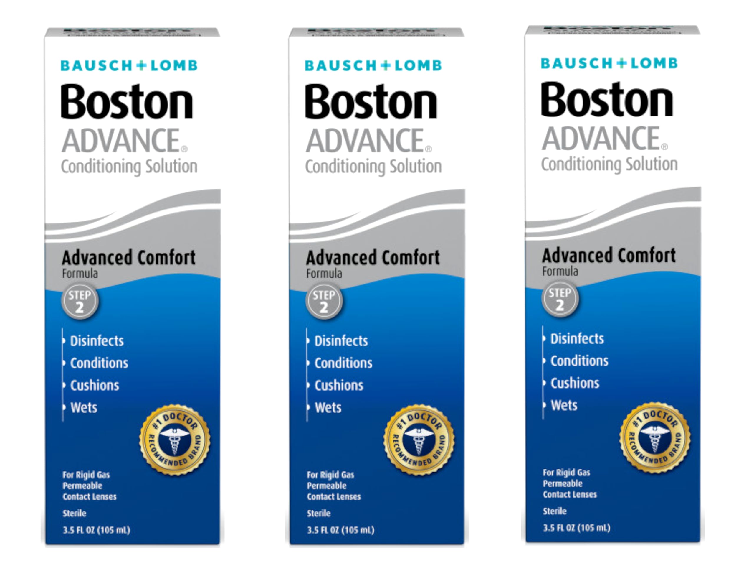 Boston Advance Conditioning Contact Lens Solution For Rigid Gas Permeable Lenses - From Bausch + Lomb, 3.5 Fl. Oz. - 3 Pack