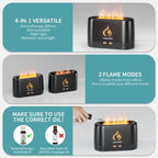 HOMDIS Essential Oil Diffusers, Quiet Flame Diffuser, 7 Colors Modes Changed Light Flame Humidifer, Auto Shut Off Aromatherapy D
