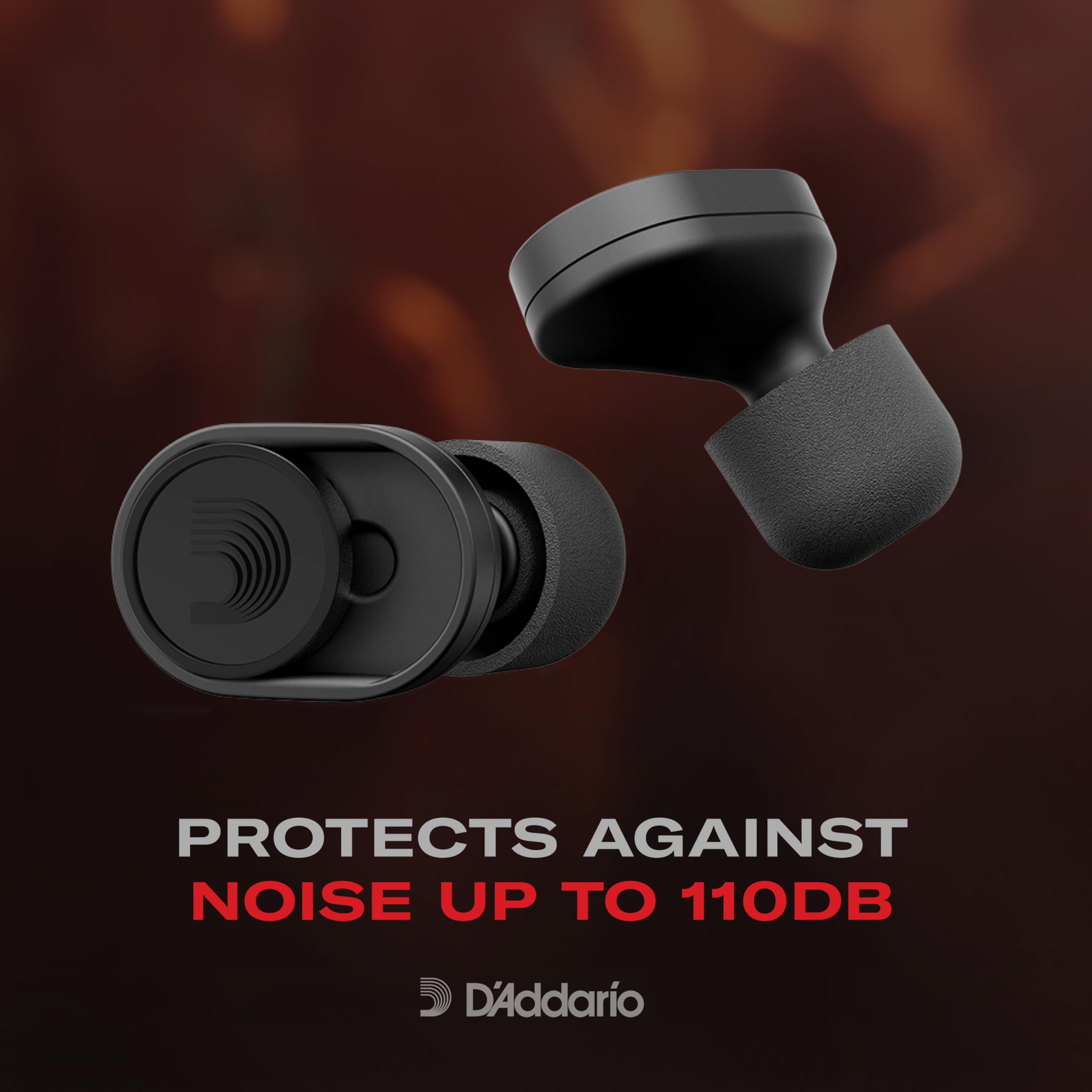 DAddario dBud High Fidelity Earplugs with Two Volume Settings -12 dB and -24 dB - No Batteries or Charging - Concert Ear Plugs