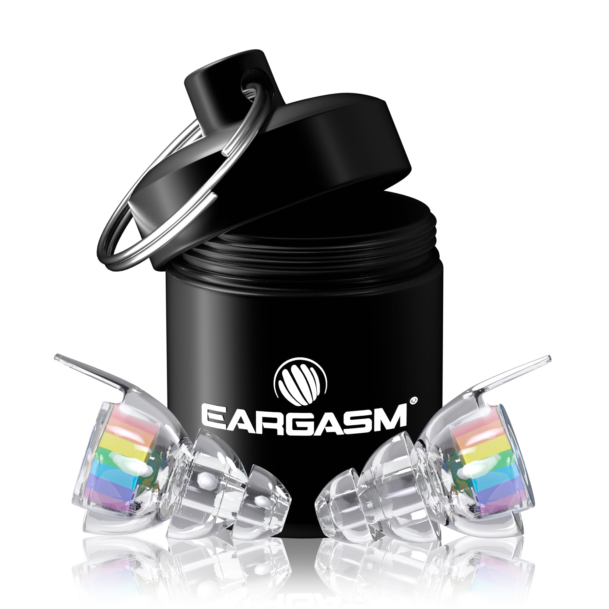 Eargasm High Fidelity Earplugs with Rainbow Filters - Reusable Noise Reduction Hearing Protection Ear-Plugs with Carrying Case f