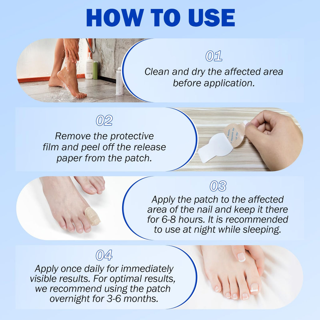 Nail Patches 21 PCS Toenail Treatment Extra Strength 8-Hour Overnight Nail Fast Acting Repair Effortless Hydrogel Nail Care and