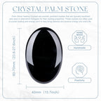 QINJIEJIE 2.4 Black Obsidian Crystal Stone Natural Gemstones Polished Palm Stone Healing Crystals 1PCS Worry Stone Energy Balanc