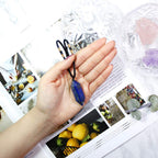 Runyangshi Blue Lapis Lazuli Healing Crystal Pendants, Double Pointed Natural Crystal Quartz Necklace 6 Faceted Chakra Crystal W