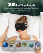 LC-dolida Sleep Headphones, White Noise Bluetooth Sleep Mask 3D Wireless Eye Mask for Sleeping, Sleep Mask with Bluetooth Headph