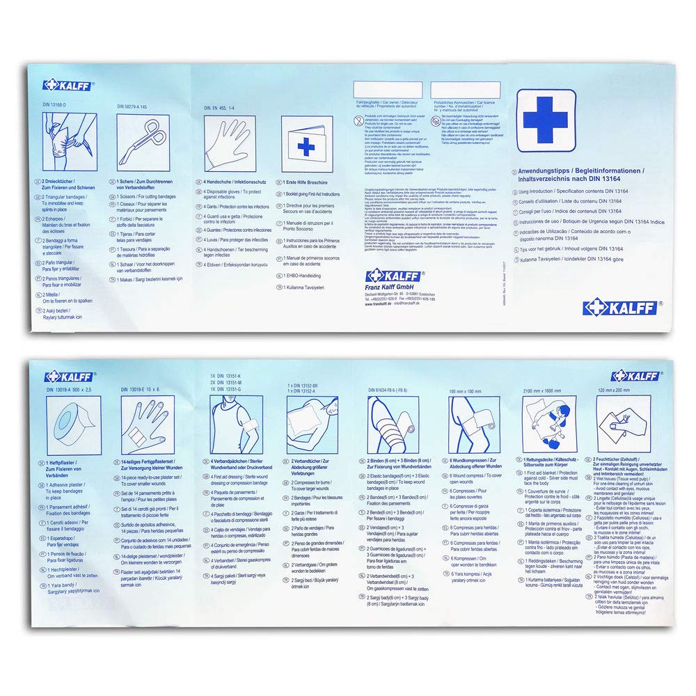 4R Quattroerre.it 16056 First Aid Kit Box for Car, Approved DIN 13164