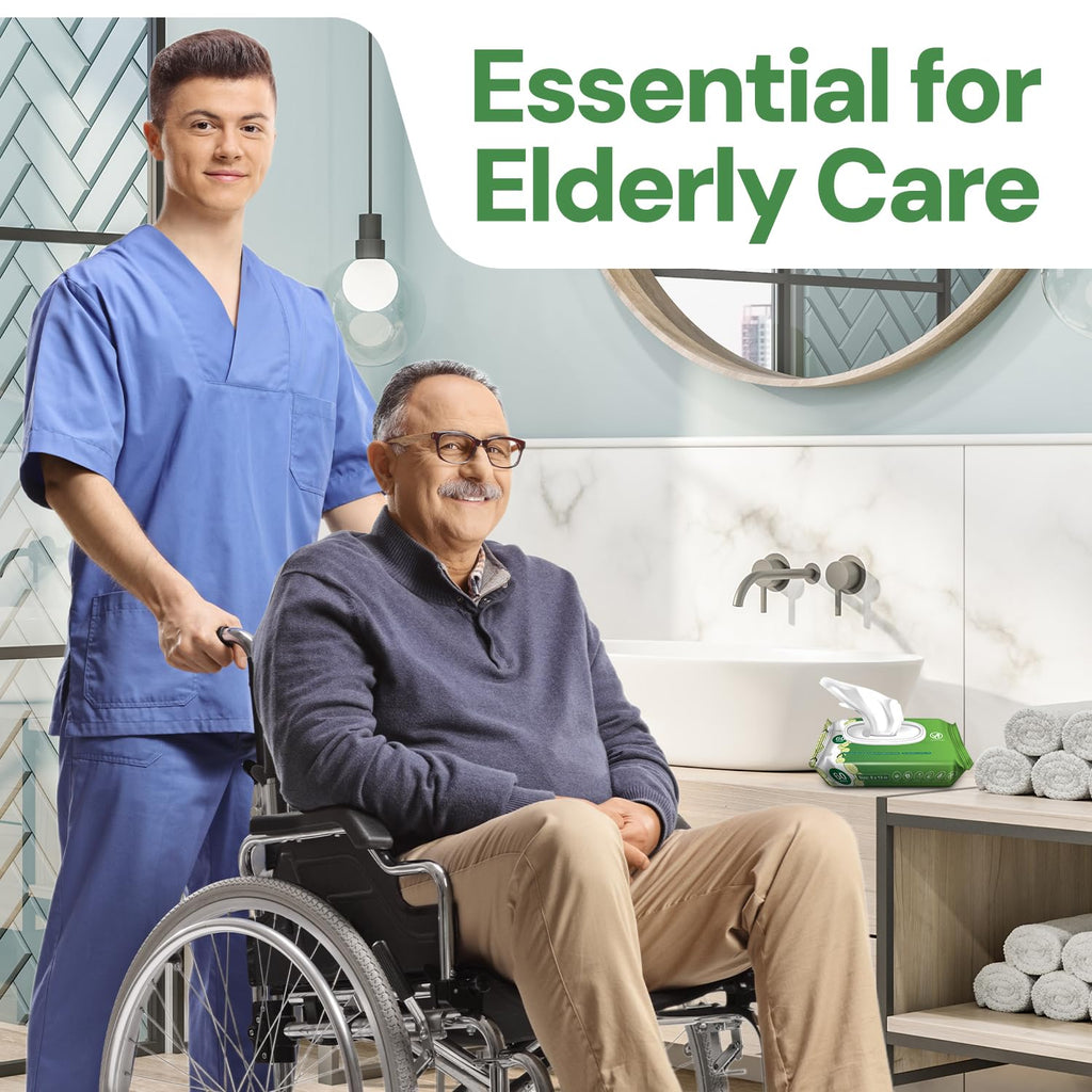 Adult Wipes Extra Large Scented - Skin-Friendly Incontinence Wet Wipes for Adults & Elderly No-Rinse Disposable Washcloths - 8x1