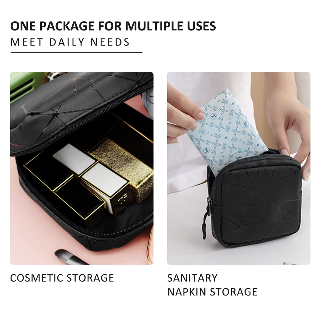 Sanitary Napkin Storage Bag with Zipper,Portable Leather Waterproof Menstrual Cup Pouch Sanitary Napkin Pads Storage Bags,Femini