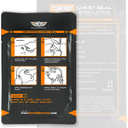 EVERLIT Occlusive Chest Seal Non-Vented Adhesive Dressing for Open Chest Injury and Sucking Chest Wound (10 Count)