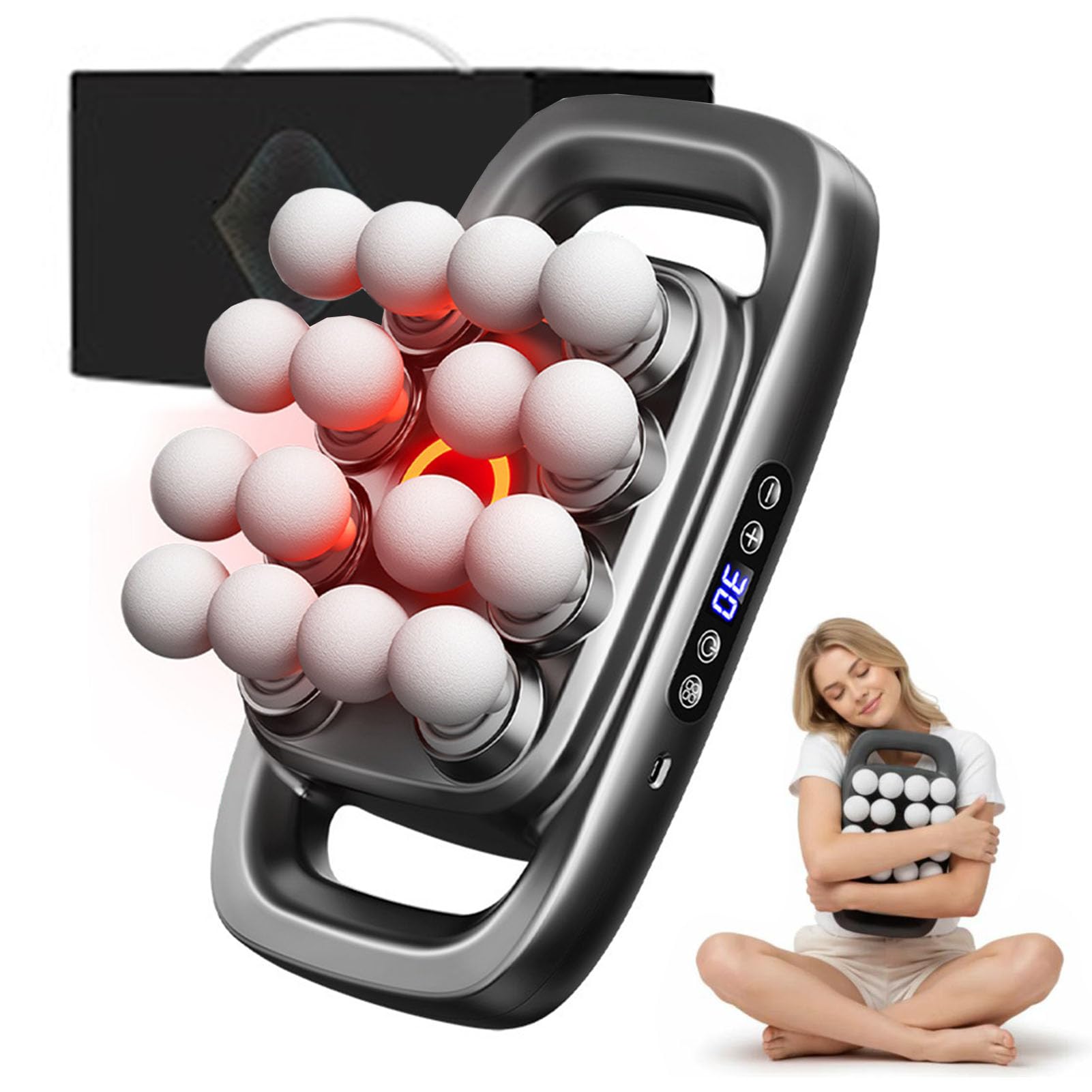 Husband 2.0 Knot Buster, 16 Ball Massager, 16 Head Massage Gun Deep Tissue in 5 Minutes, 3 Modes & 30 Intensities, Ultra-Quiet, 