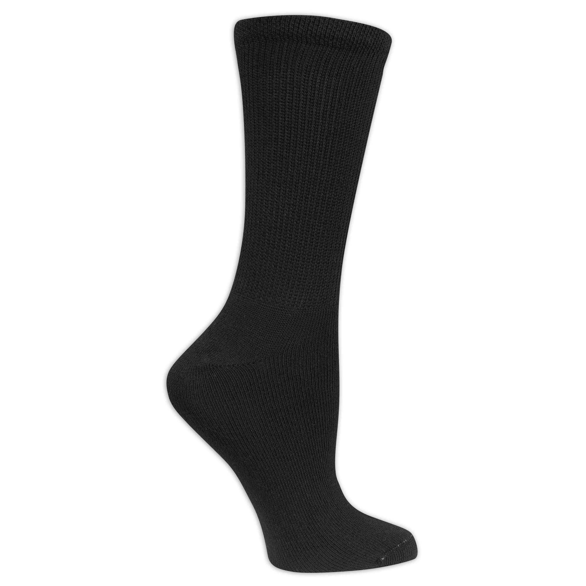 Dr. Scholl's Women's Guaranteed Comfort Diabetic and Circulatory crew 4 Pack Socks,Black, 4-10