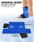 Ankle/Foot Ice Therapy Wrap - Perfect for Sprained Ankles, Plantar Fasciitis, Achilles tendonitis, and Swelling Feet - Ice Packs